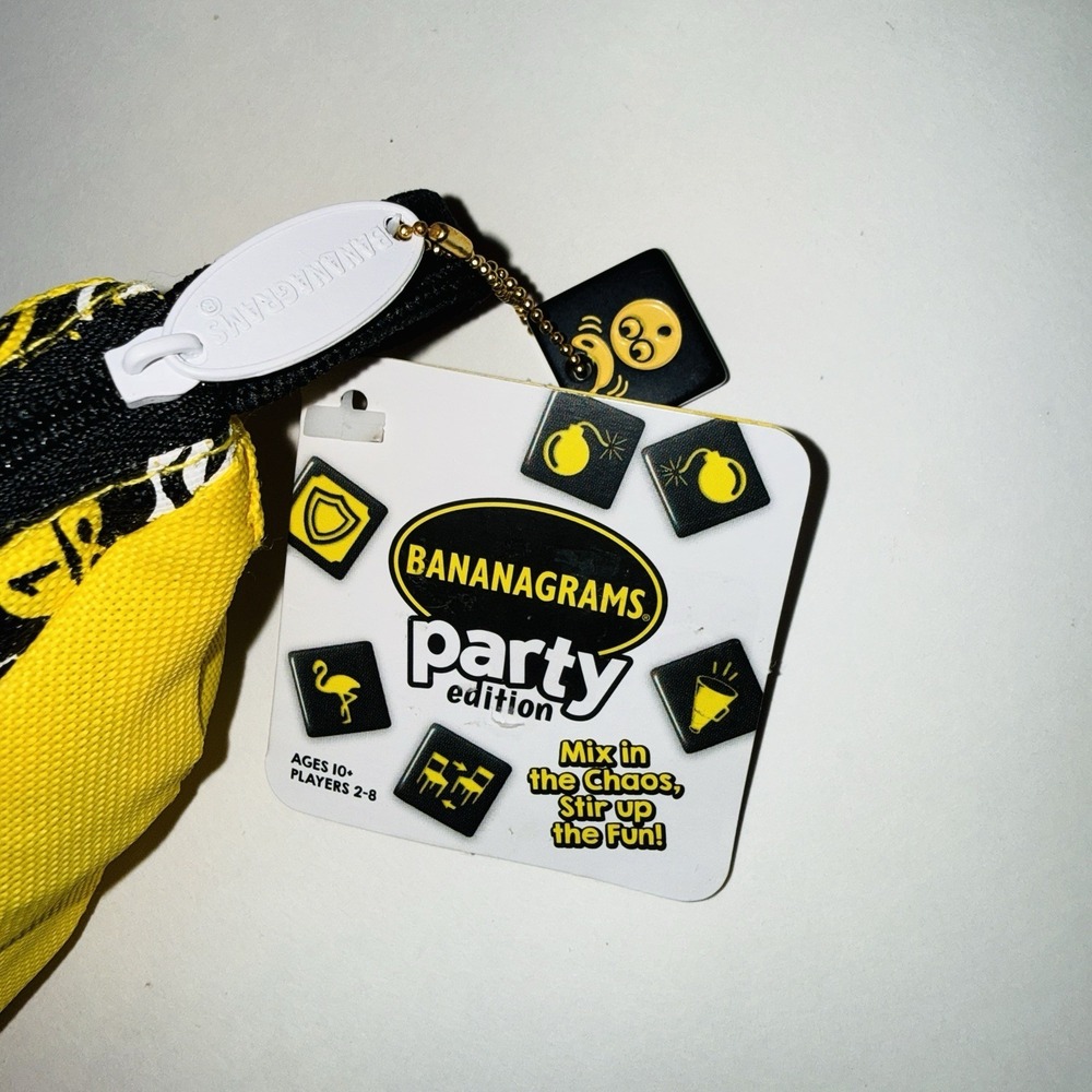 Bananagrams Party Edition Word Game Black Tiles Brand New NWT Complete 2016